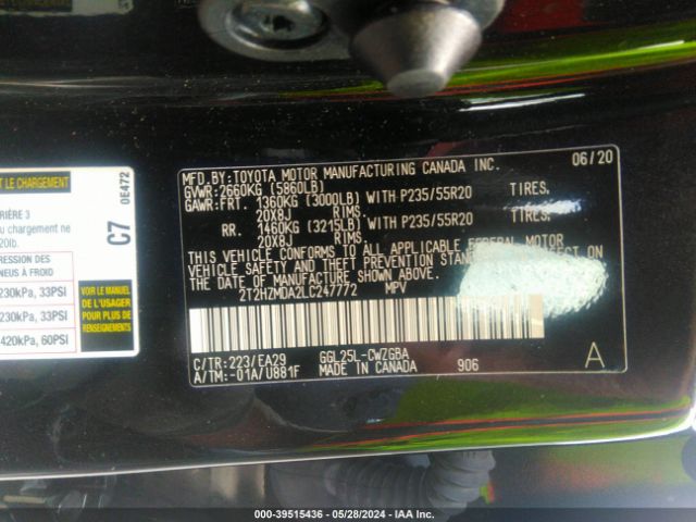 2T2HZMDA2LC247772 Lexus RX 350