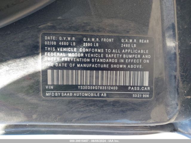 2008 SAAB 9-5 YS3ED59G783512400 Photo 8