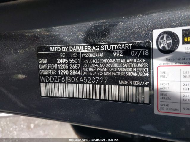 WDDZF6JB0KA520727 Mercedes-Benz E 450 4matic