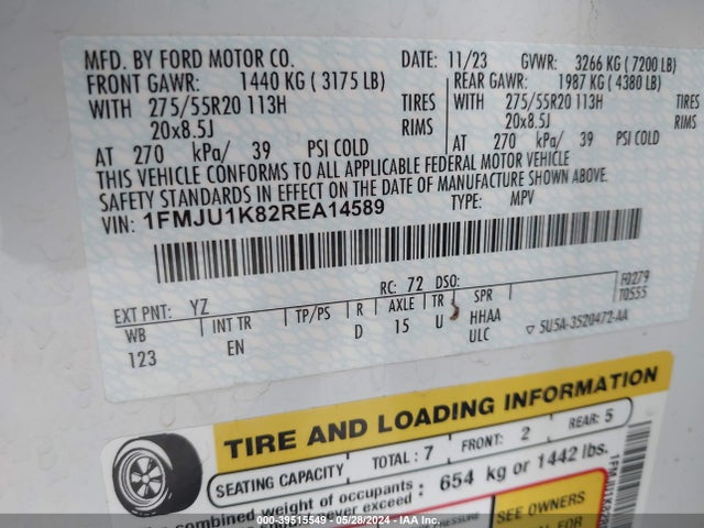 Ford Expedition Limited 2024 1FMJU1K82REA14589 Image 9