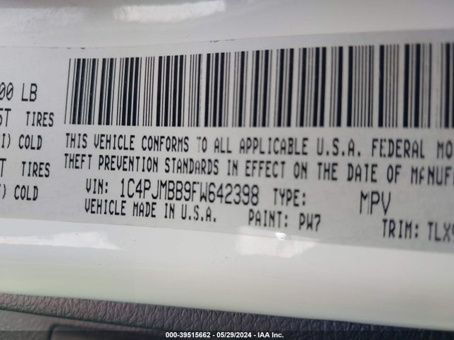 Jeep Cherokee 2015 1C4PJMBB9FW642398 Image 9