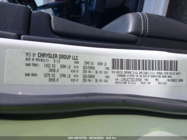 1C4RJECT3EC197601 Jeep Grand Cherokee Overland