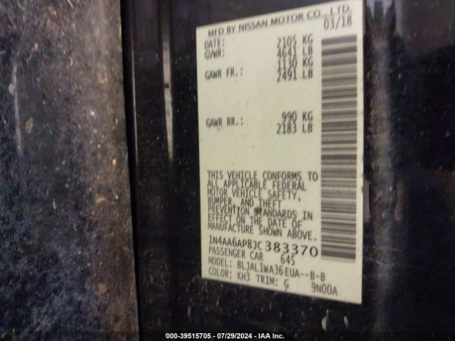 1N4AA6AP8JC383370 Nissan Maxima 3.5 Sr