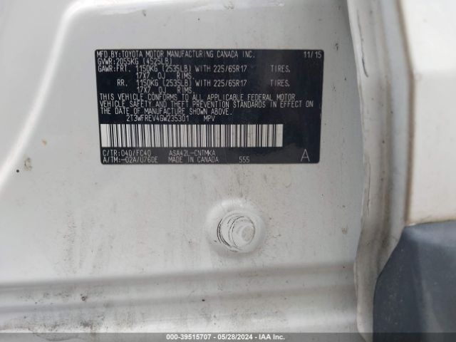 Toyota Rav4 Xle 2016 2T3WFREV4GW235301 Image 8
