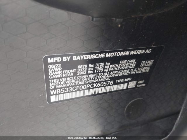WB533CF00PCK60576 BMW IX M60