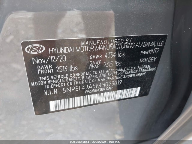 Hyundai SONATA SEL 2021 5NPEL4JA5MH093019 Image 9