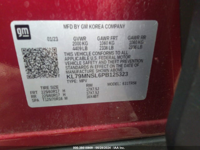 Chevrolet Trailblazer Awd Ls 2023 KL79MNSL6PB125323 Image 9