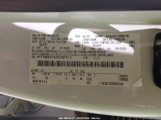 Ford F-250 Xlt 2018 1FT7W2BT5JEC80972 Image 9