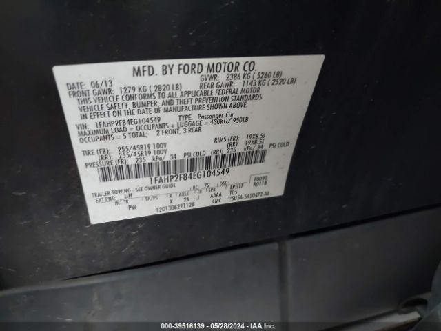 1FAHP2F84EG104549 Ford Taurus Limited