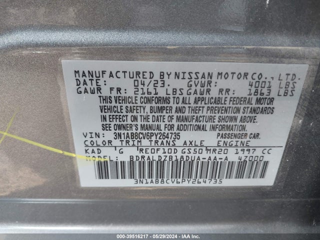 Nissan Sentra Sv Xtronic Cvt 2023 3N1AB8CV6PY264735 Image 9