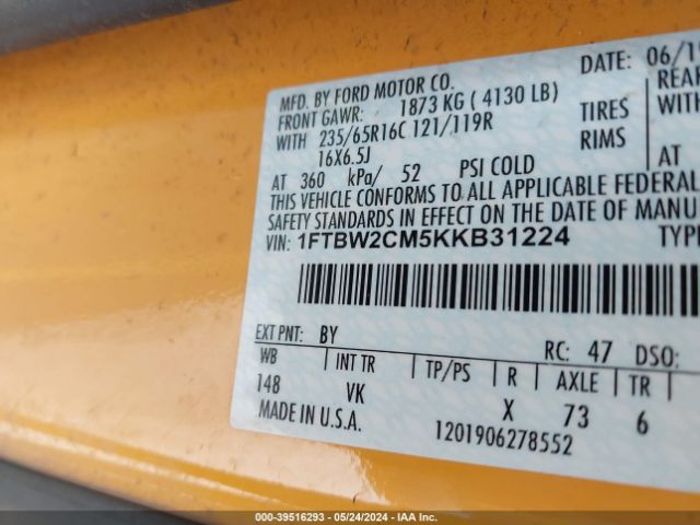 1FTBW2CM5KKB31224 Ford Transit-350