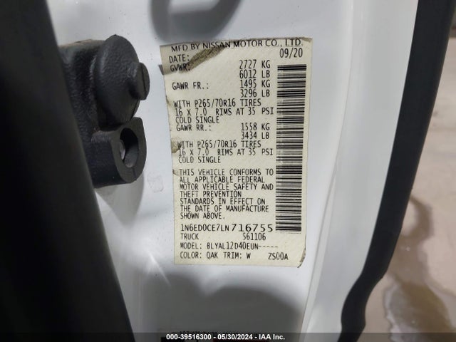 Nissan Frontier King Cab S 4x2 2020 1N6ED0CE7LN716755 Image 9