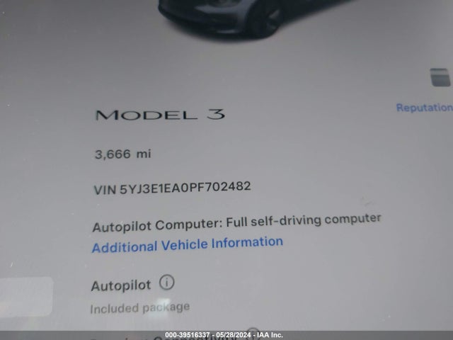 Tesla Model 3 Rear-wheel Drive 2023 5YJ3E1EA0PF702482 Image 14