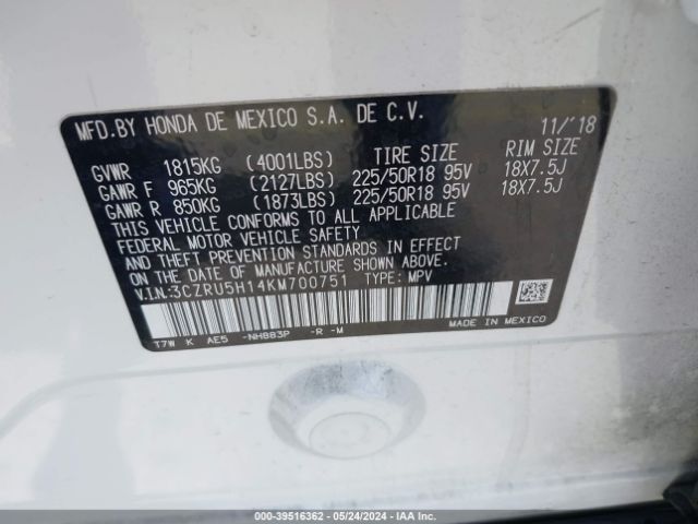 3CZRU5H14KM700751 Honda HR-V SPORT