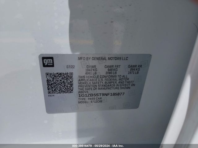 1G1ZB5ST9NF185877 Chevrolet Malibu Fwd Ls
