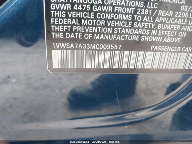 1VWSA7A33MC009557 Volkswagen Passat 2.0t Se