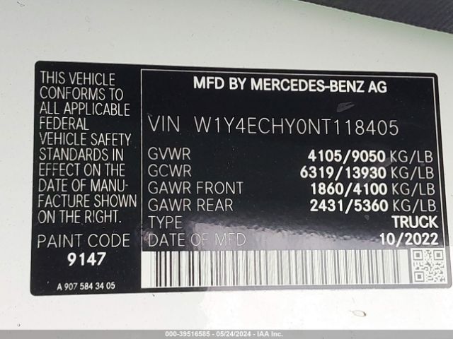 W1Y4ECHY0NT118405 Mercedes-Benz Sprinter 2500 High Roof V6