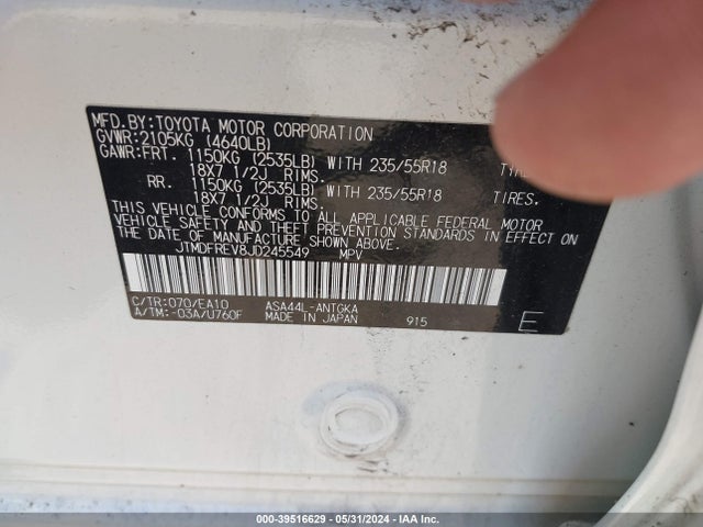 Toyota Rav4 Limited 2018 JTMDFREV8JD245549 Image 9