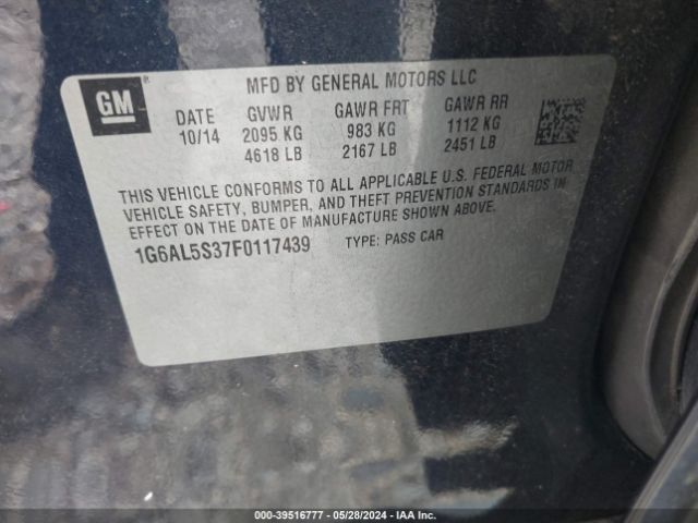1G6AL5S37F0117439 Cadillac Ats Premium
