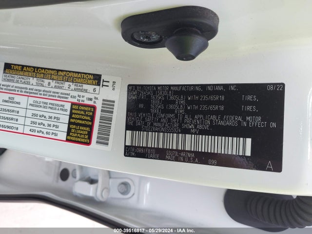 Toyota Highlander Le 2022 5TDZZRAH3NS555924 Image 9