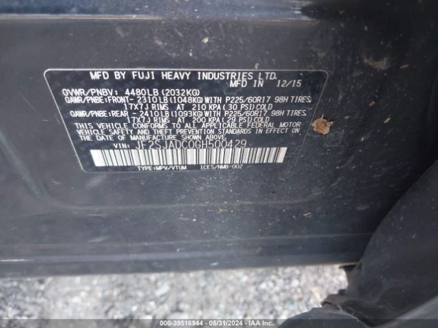 JF2SJADC0GH500429 Subaru Forester 2.5i Premium