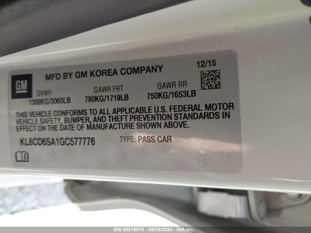 Chevrolet Spark 1lt Cvt 2016 KL8CD6SA1GC577776 Image 9