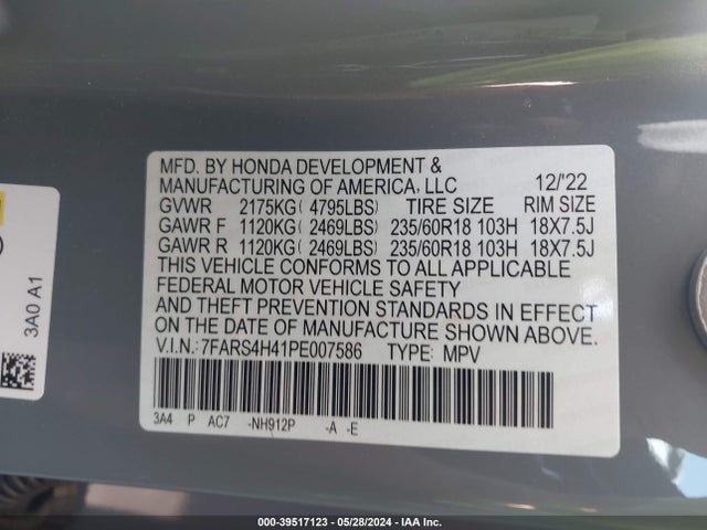 Honda Cr-v Ex Awd 2023 7FARS4H41PE007586 Image 9