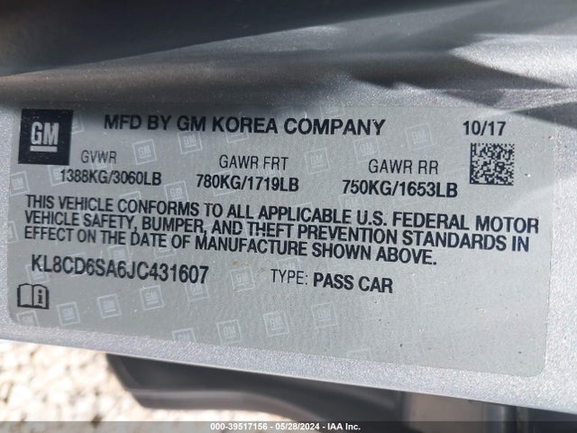 Chevrolet Spark 1lt Cvt 2018 KL8CD6SA6JC431607 Image 9