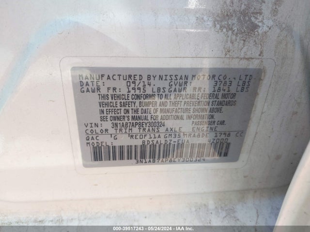 Nissan SENTRA SV 2014 3N1AB7AP8EY300324 Image 9