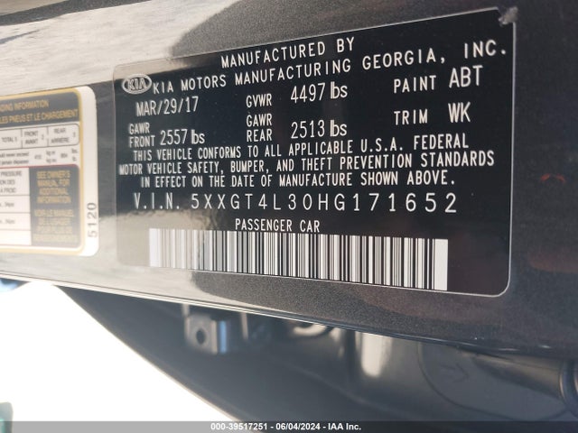 KIA Optima Lx 2017 5XXGT4L30HG171652 Image 9