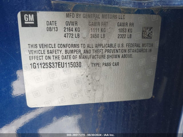 Chevrolet Impala 2lt 2014 1G1125S37EU115030 Image 9