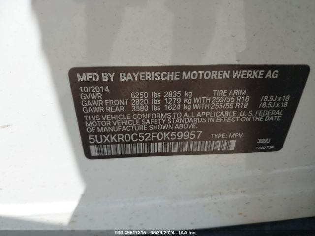 5UXKR0C52F0K59957 BMW X5 Xdrive35i