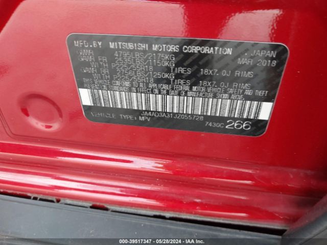 JA4AD3A31JZ055728 Mitsubishi Outlander Se