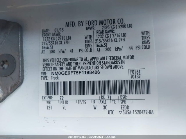 Ford Transit Connect Xlt 2015 NM0GE9F75F1198406 Image 9