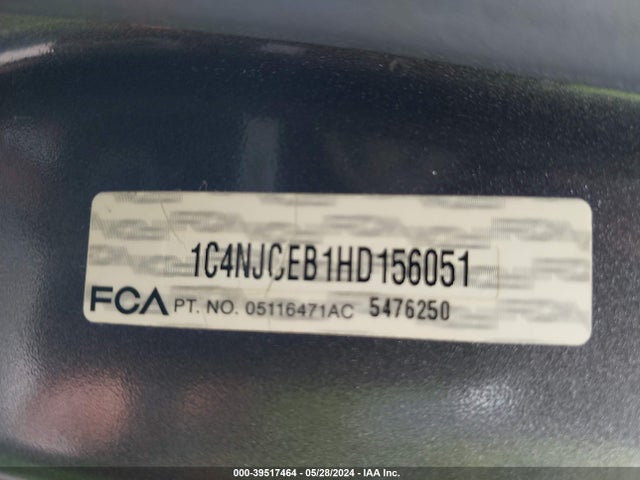 1C4NJCEB1HD156051 Jeep Compass High Altitude Fwd