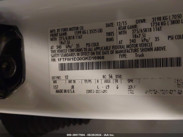 Ford F-150 Xlt 2016 1FTFW1EG0GKD16968 Image 9
