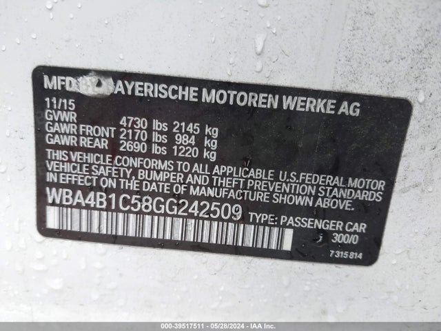 BMW 435i Gran Coupe 2016 WBA4B1C58GG242509 Image 9