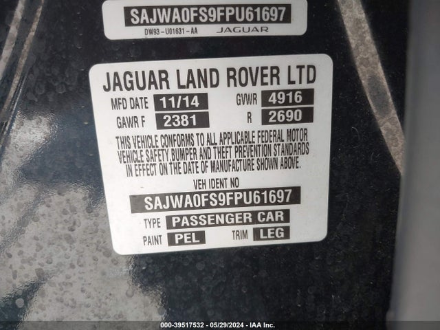 SAJWA0FS9FPU61697 Jaguar Xf 2.0t Premium