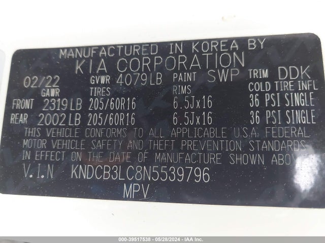 KIA NIRO LX 2022 KNDCB3LC8N5539796 Image 9
