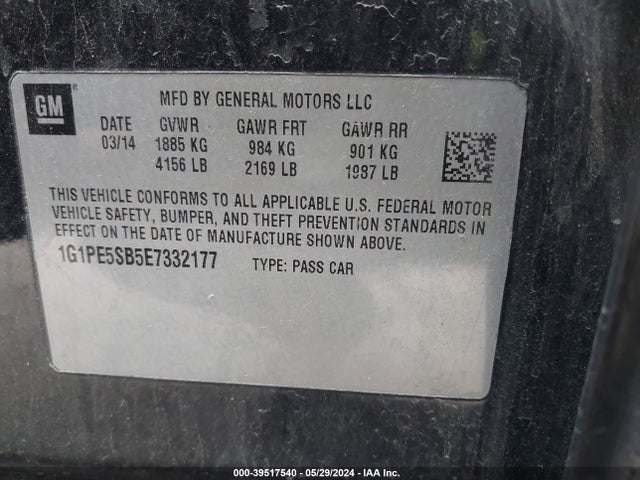 Chevrolet Cruze 2lt Auto 2014 1G1PE5SB5E7332177 Image 9