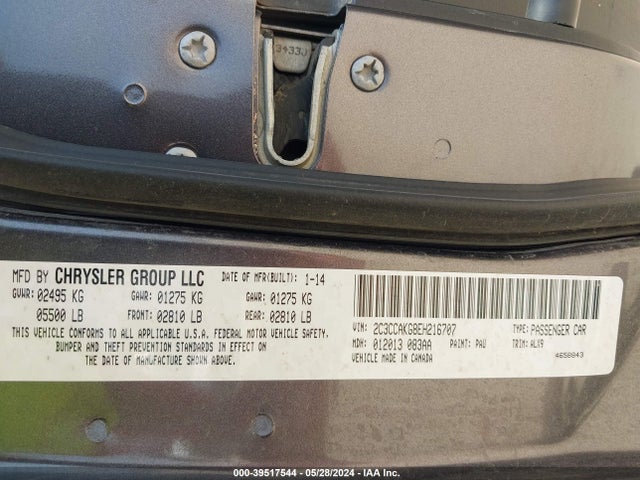 Chrysler 300c Awd 2014 2C3CCAKG8EH216707 Image 9