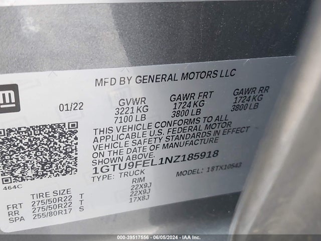 1GTU9FEL1NZ185918 GMC Sierra 1500 Limited 4wd  Short Box Denali