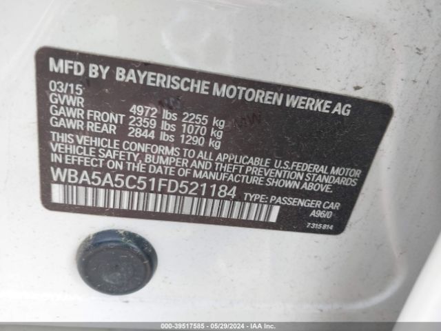 WBA5A5C51FD521184 BMW 528I