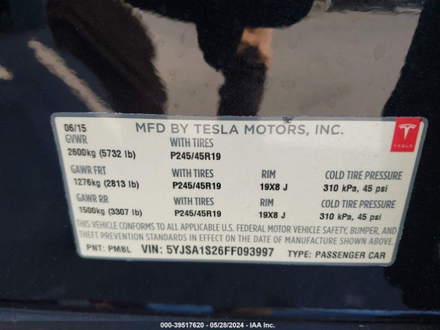 5YJSA1S26FF093997 Tesla Model S 70d/85d/p85d