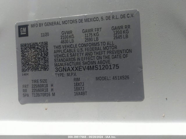 Chevrolet Equinox Awd Premier 2021 3GNAXXEV4MS120175 Image 9