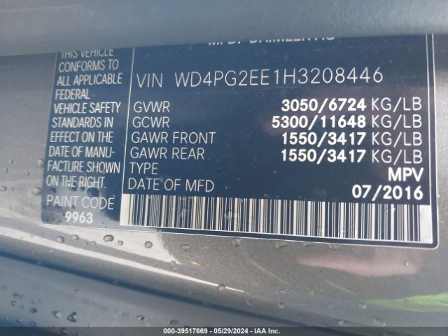 WD4PG2EE1H3208446 Mercedes-Benz Metris