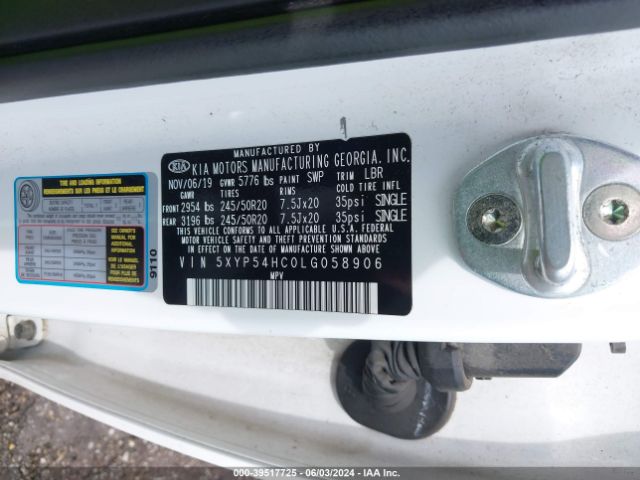 5XYP54HC0LG058906 KIA Telluride Sx