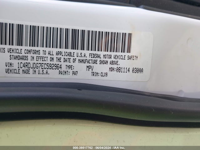 Dodge DURANGO LIMITED 2014 1C4RDJDG7EC592964 Image 9