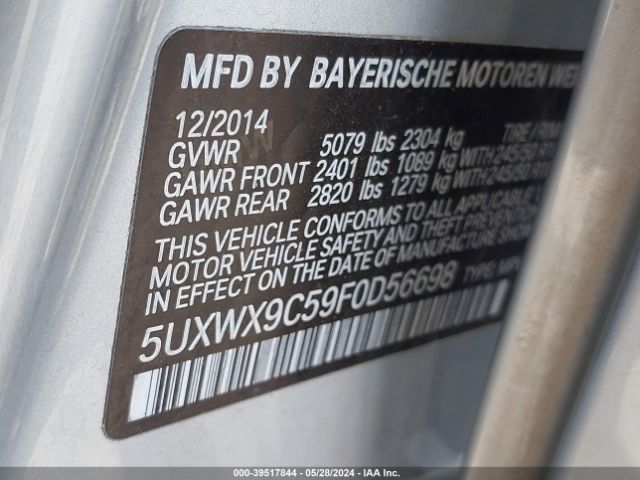 5UXWX9C59F0D56698 BMW X3 Xdrive28i