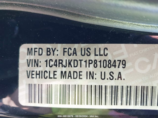 1C4RJKDT1P8108479 Jeep Grand Cherokee L Overland 4x4